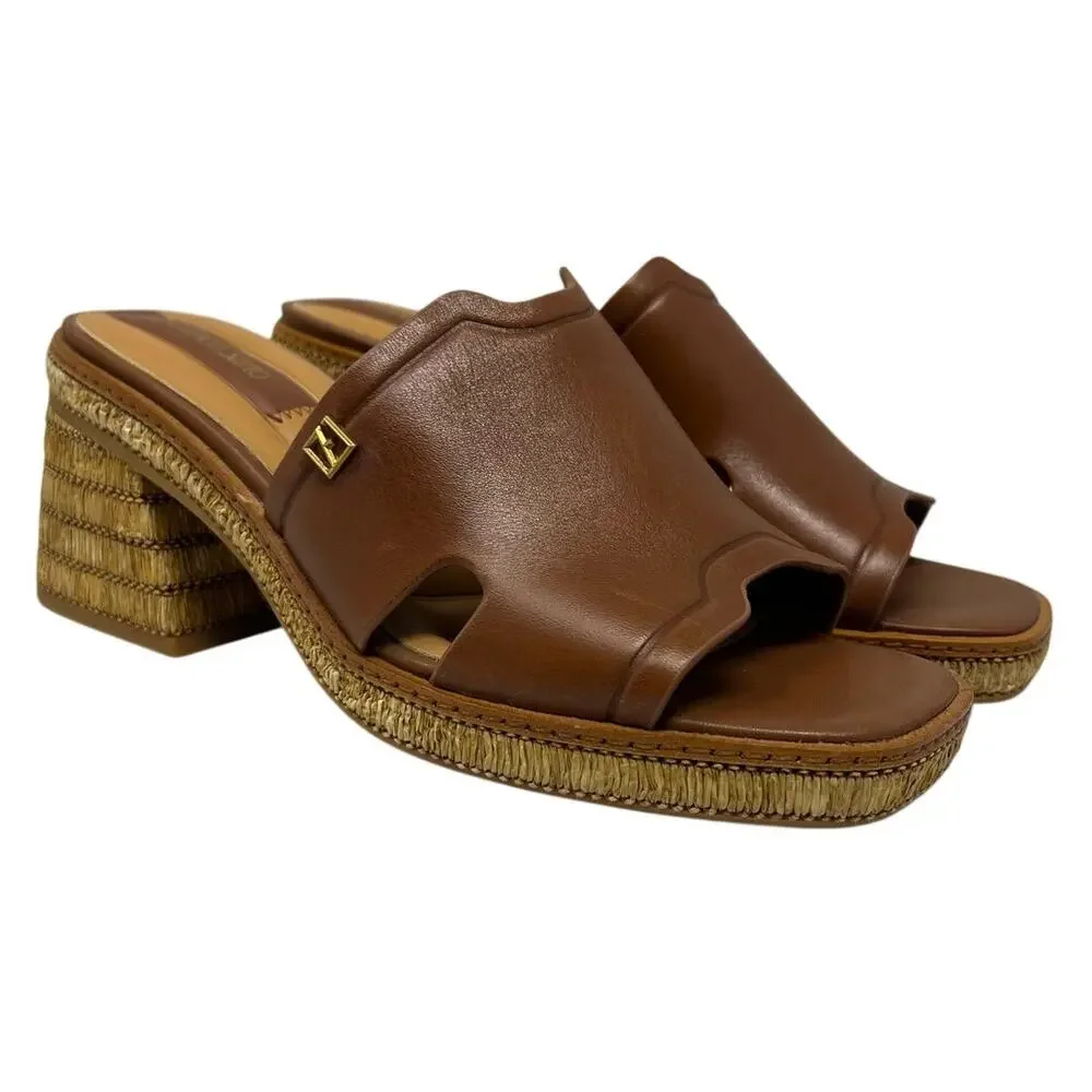 Franco Sarto Womens L-Florence Brown Comfort Sandals 7